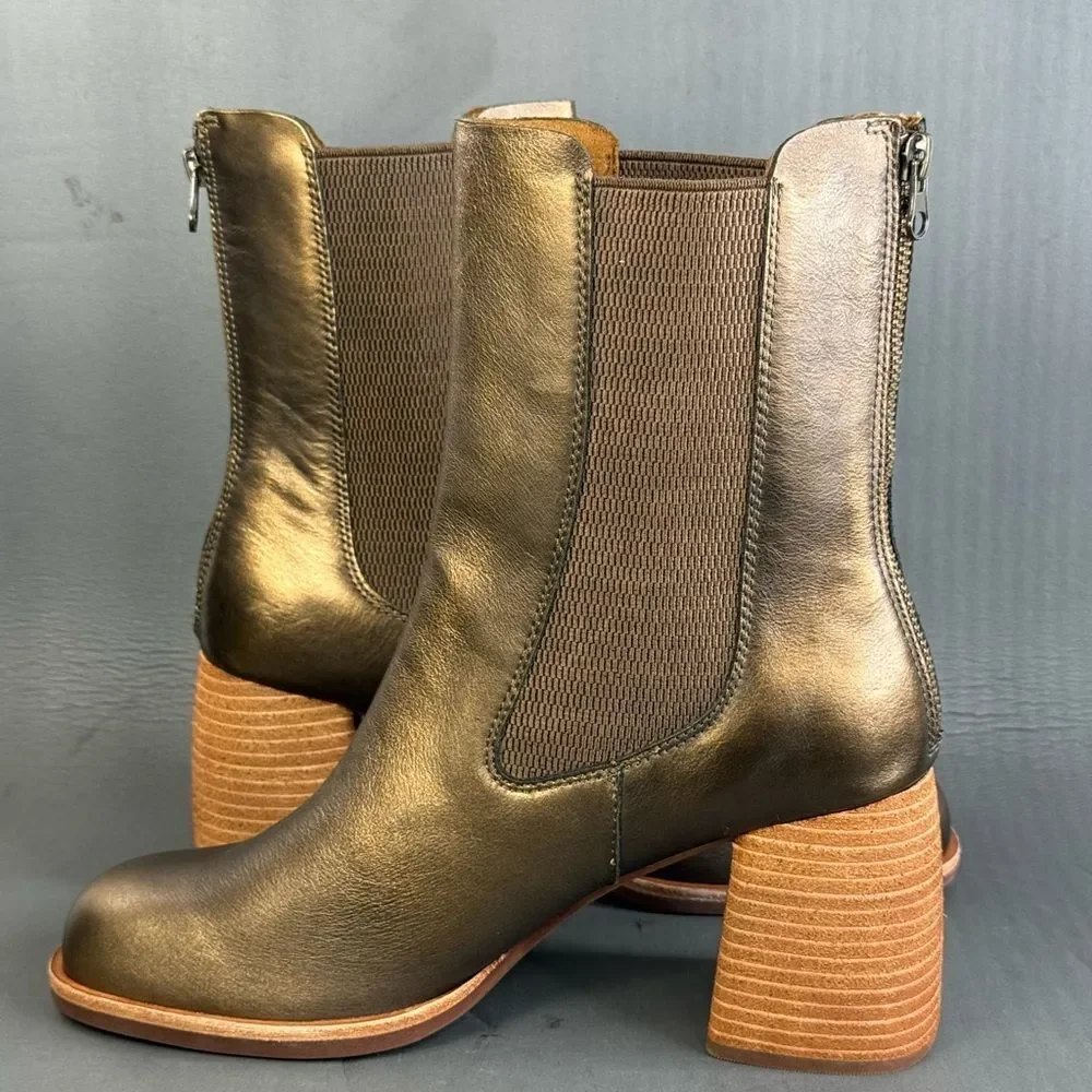 Kork-Ease Arline Chelsea boot metallic bronze leather women’s size 10